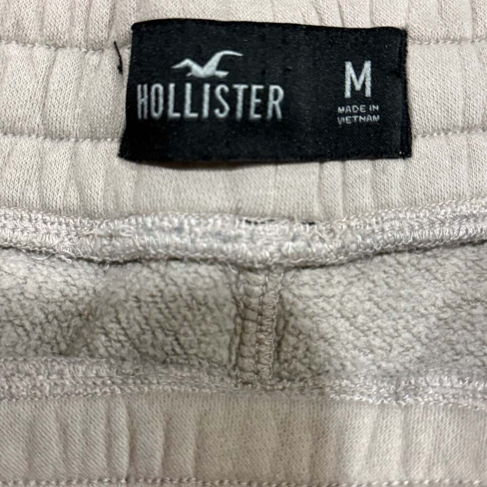 Hollister Men's Cuffed Sweat Jogger Pants in Beige, Size Medium - Picture 3 of 6
